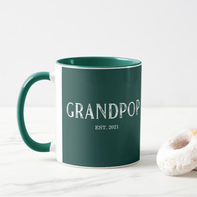 Taza Año del abuelo verde cazador establecido (Con donut)