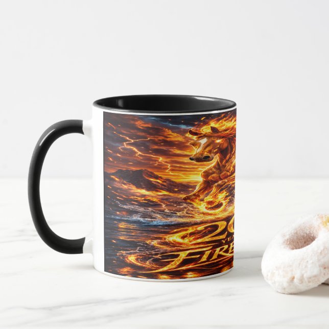 Taza Año del Caballo de Fuego 2026 (Con donut)