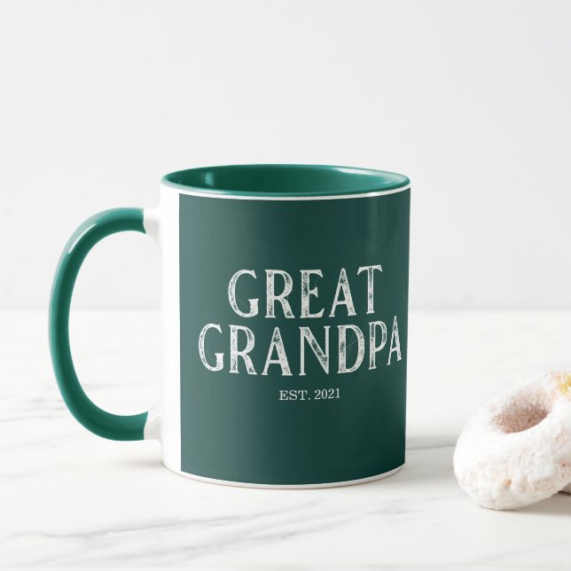Taza Año del Gran Abuelo Verde de Cazador establecido (Con donut)