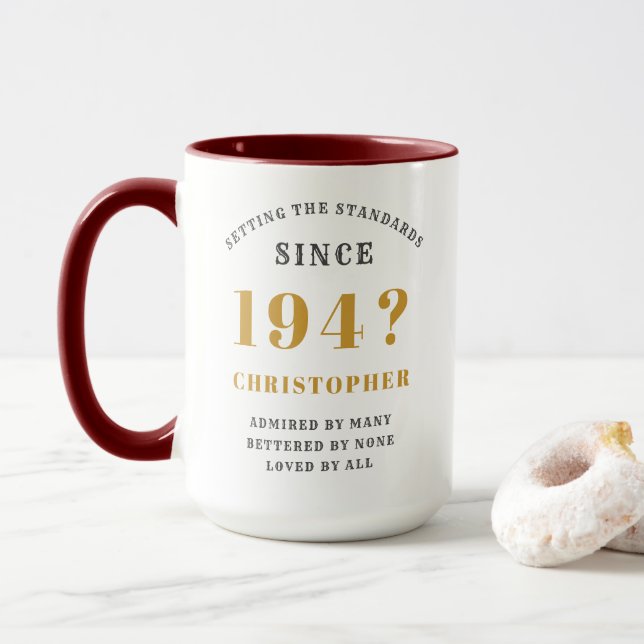 Taza Año del Mejor Nombre de Plantilla de Papá de los A (Con donut)