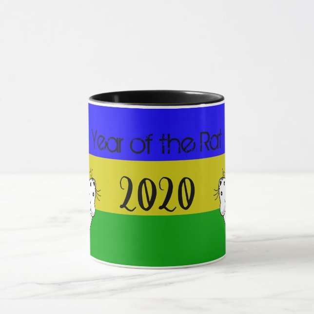 Taza Año del ratón Rat 2020 con texto (Centro)