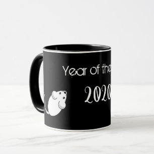 Taza Año del ratón Rat 2020 con texto
