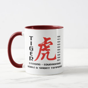 Taza Año del regalo chino de la astrología del tigre