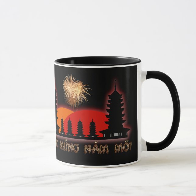 Taza Año lunar vietnamita del Año Nuevo del Moi de Chuc (Derecha)