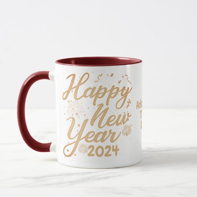 Taza Año Nuevo 2024 Fuego Feliz Año Nuevo Fiesta (Izquierda)