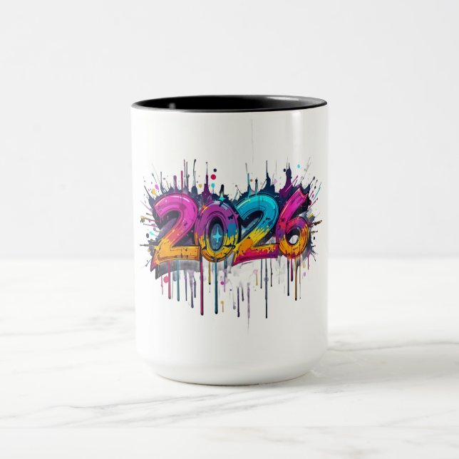 Taza Año Nuevo 2026 Mug celebra regalo de año próximo (Centro)