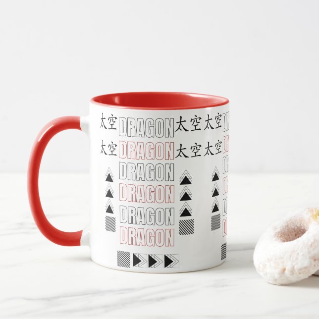 Taza Año Nuevo Chino 2026 del Dragon Yin Yang (Con donut)