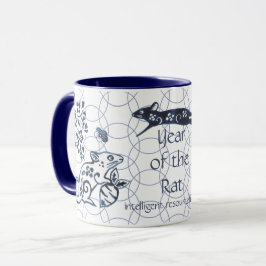 Taza Año Nuevo Chino de la Rat Zodiac Artístico Moderno