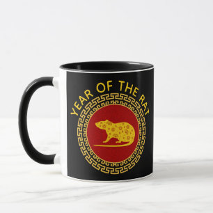 Taza Año Nuevo Chino de la Rata Adorno