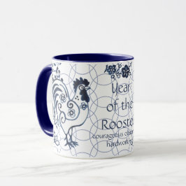 Taza Año Nuevo Chino galardonado con un zodiaco azul ar