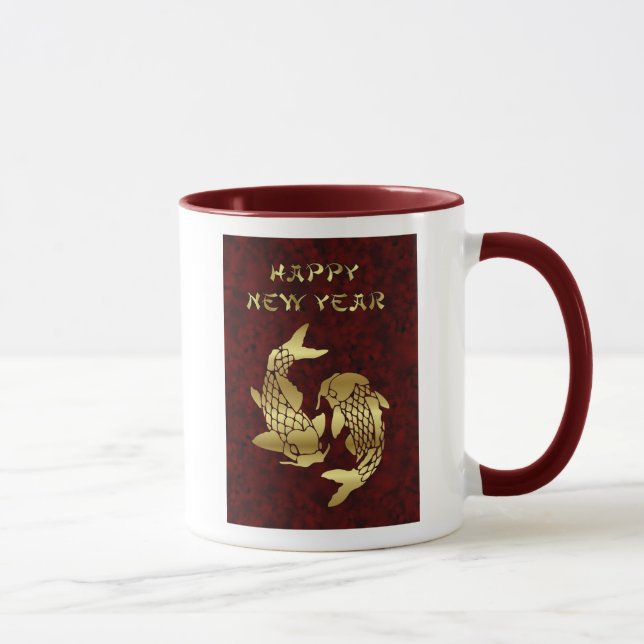 Taza Año Nuevo vietnamita chino feliz del koi del Año (Derecha)