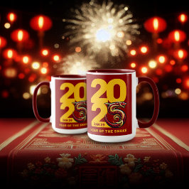 Taza Año Rojo de Oro de la Serpiente 2025