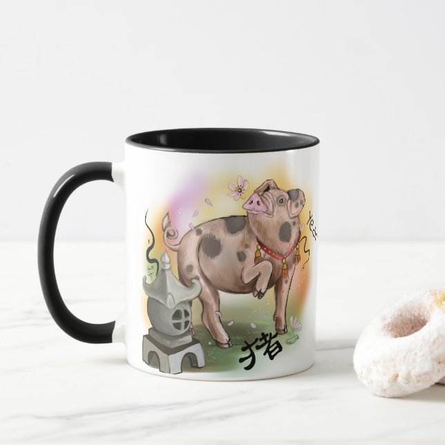 Taza Año zodiaco chino del cerdo (Con donut)