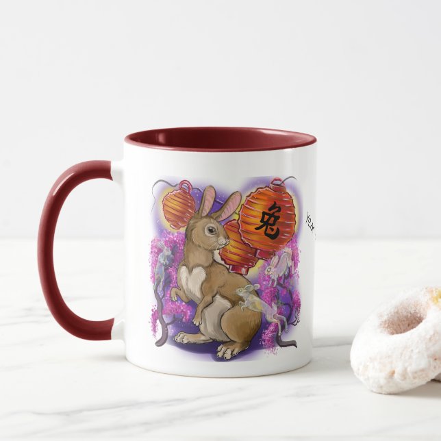 Taza Año Zodiaco Chino del Conejo (Con donut)