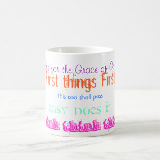 Taza anónima del lema de los alcohólicos del AA