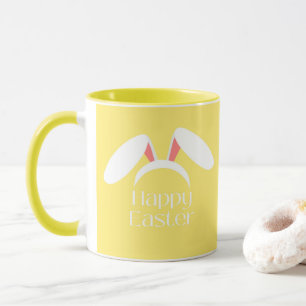 Taza Años de conejo blanco feliz de Pascua