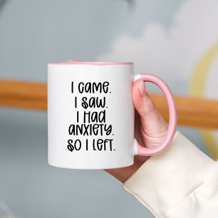 Taza Ansiedad Graciosa Tipografía De Moda Dos Café De T