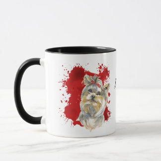 Taza Antecedentes abstractos del perro rojo de Yorkshir
