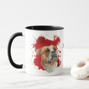 Taza Antecedentes del resumen rojo del Bulldog american
