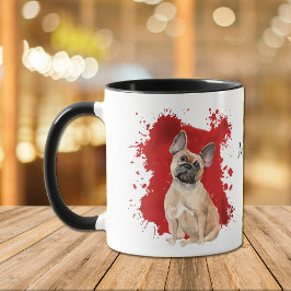 Taza Antecedentes rojos del Bulldog francés