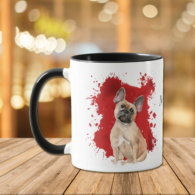 Taza Antecedentes rojos del Bulldog francés (Subido por el creador)
