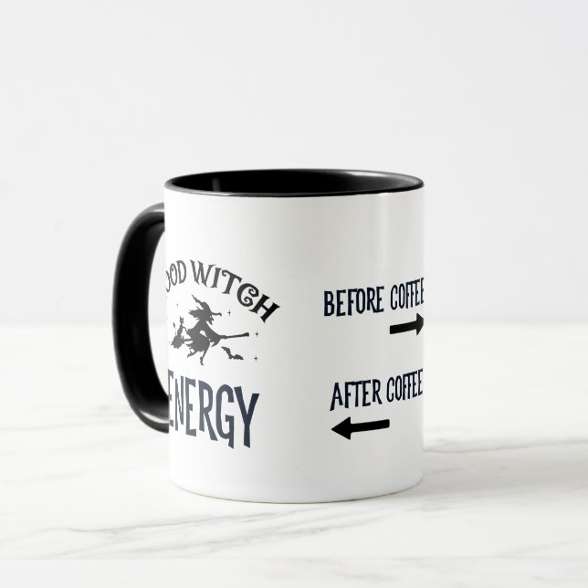 Taza Antes y después de Coffee Witch Energy (Anverso izquierdo)