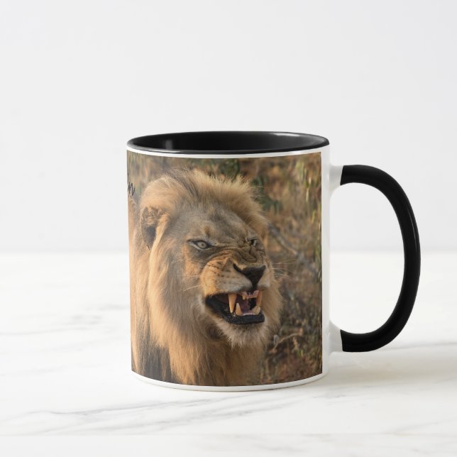 Taza Antes y después del café LION Nombre personalizado (Derecha)