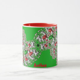 Taza ANTHEA ~ GLOSSY Navidades 3D Verde Rojo