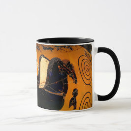 Taza Antigua excavadora de arte histórica griega de la 