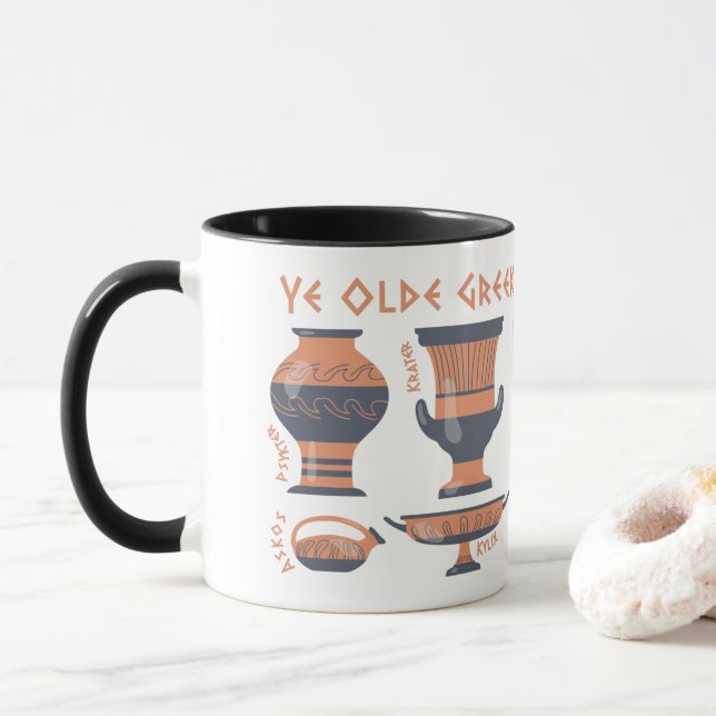 Taza Antiguo cementerio griego: Tipos de buques (Con donut)