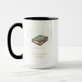 Taza Antiguo libro con código binario citado para Tech