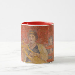 Taza Antiguo vecino romano de Pompeya Músico de Fresco