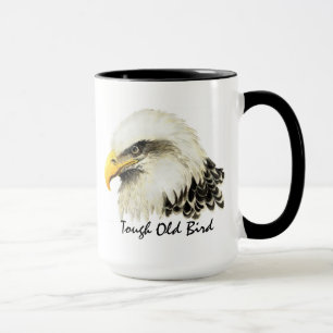 Taza Antiguo y áspero Bald Eagle Cita Militar de Estado