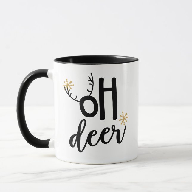 Taza Antler Reindeer Snowflakes, regalo de Navidades (Izquierda)
