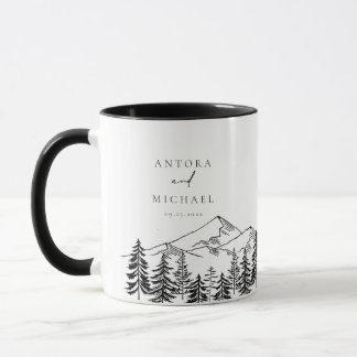 Taza ANTORA Nombres de Bodas de los Montes Blanco y Neg