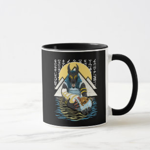 Taza Anubis Antiguo Ilustracion Egipcio de Dios