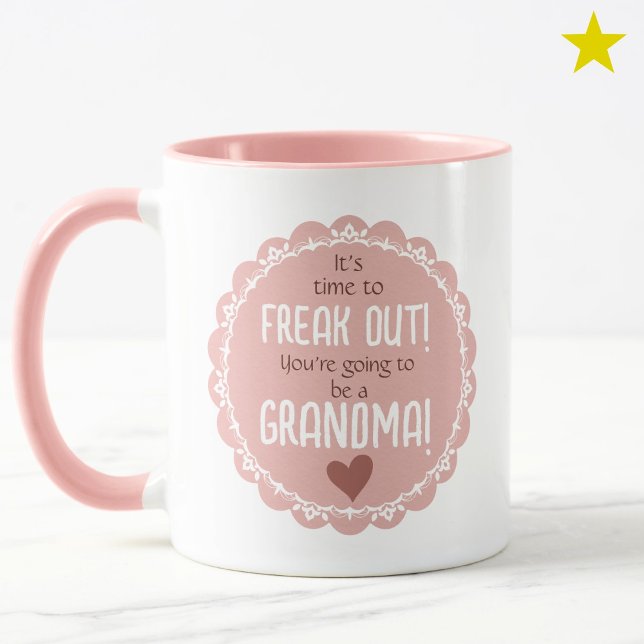 Taza Anuncio de embarazo rosa nueva abuela  (Subido por el creador)