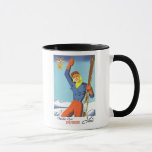 Taza Anuncio de esquí de época