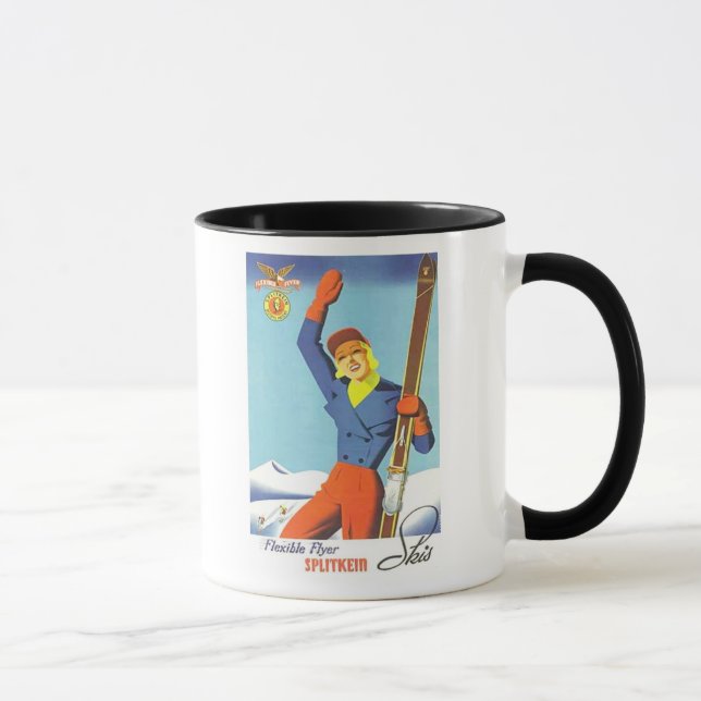 Taza Anuncio de esquí de época (Derecha)