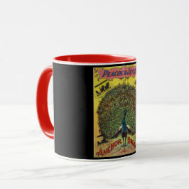 Taza Anuncio de la empresa antigüa peacock buggy