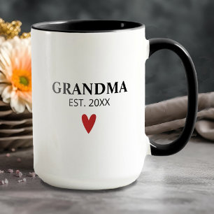 Taza Anuncio de nacimiento de abuela blanca negra