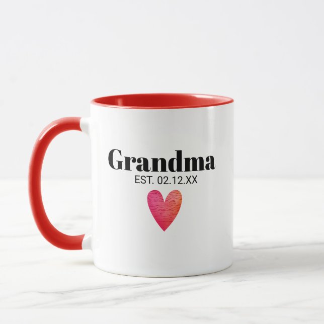 Taza Anuncio de nacimiento de la abuela Mug (Izquierda)