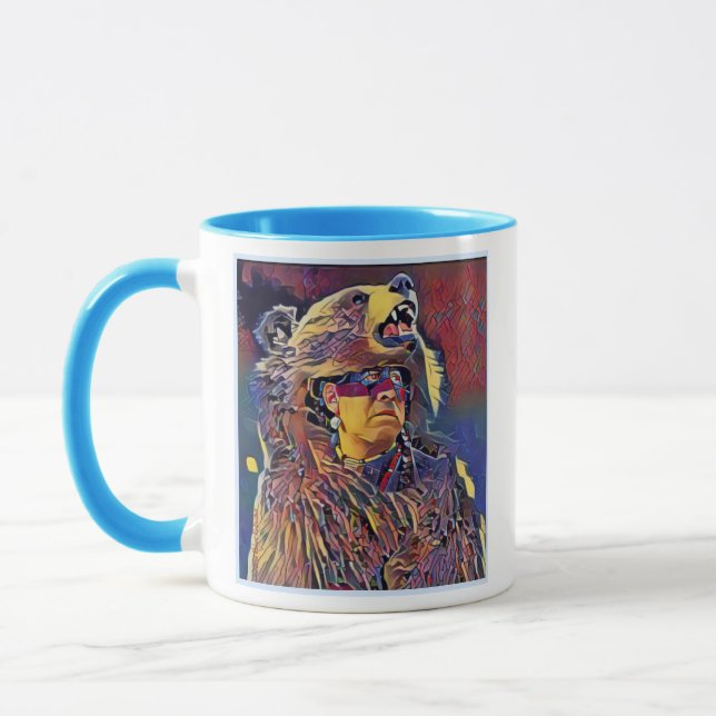 Taza Apache Kinfe ®️ ™️ 🇺 🇸 Jefe Fuerte Café Mug (Izquierda)