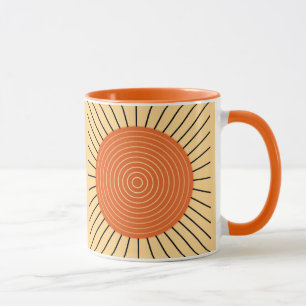 Taza Aparición solar geométrica moderna - Naranja manda