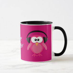 Taza Apenas búhos rosados de Chillin con los