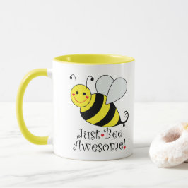 Taza Apenas el amarillo lindo impresionante de la abeja