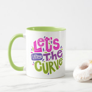 Taza Aplanar la curva - Mug de tipografía retro