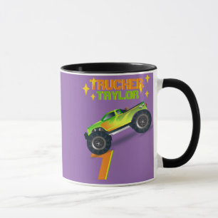 Taza Aplastándolo MONSTRUO CAMIÓN NOMBRE DE LA EDAD DE