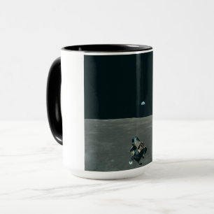 Taza Apollo Lunar Lander y Earrise Over Moon