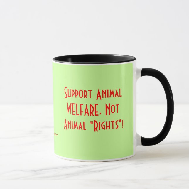 Taza Apoyar El Bienestar Animal, No Los "Derechos" De L (Derecha)